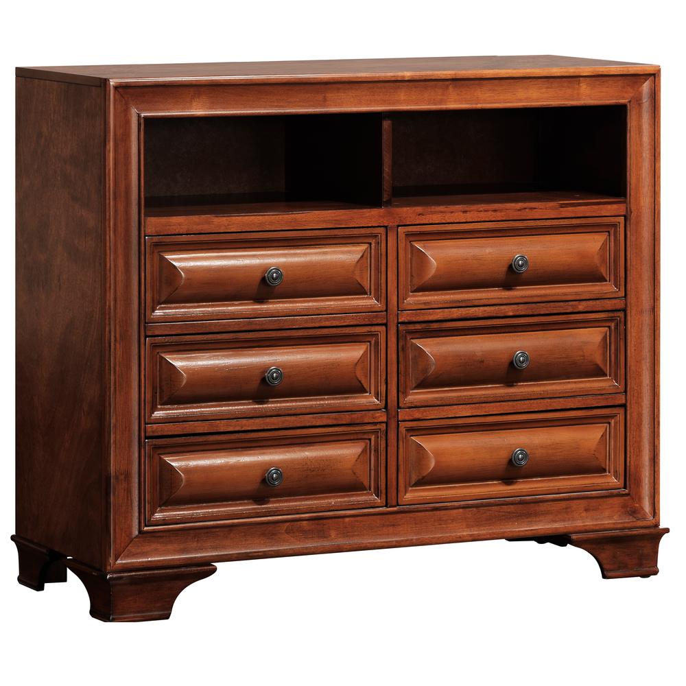 LaVita Oak 6-Drawer Chest of Drawers (42 in. L X 17 in. W X 36 in. H). Picture 2