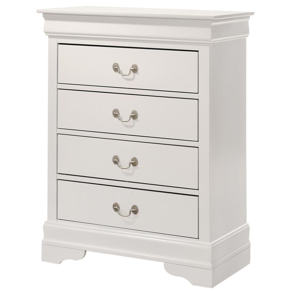 Louis Phillipe White 4 Drawer Chest of Drawers (31 in L. X 16 in W. X 41 in H.). Picture 1