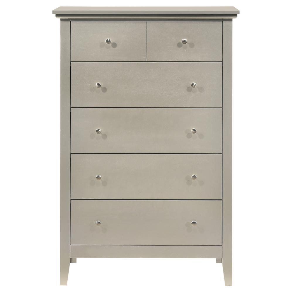 Hammond Silver Champagne 5 Drawer Chest of Drawers (32 in L. X 18 in W. X 48 in H.). Picture 2