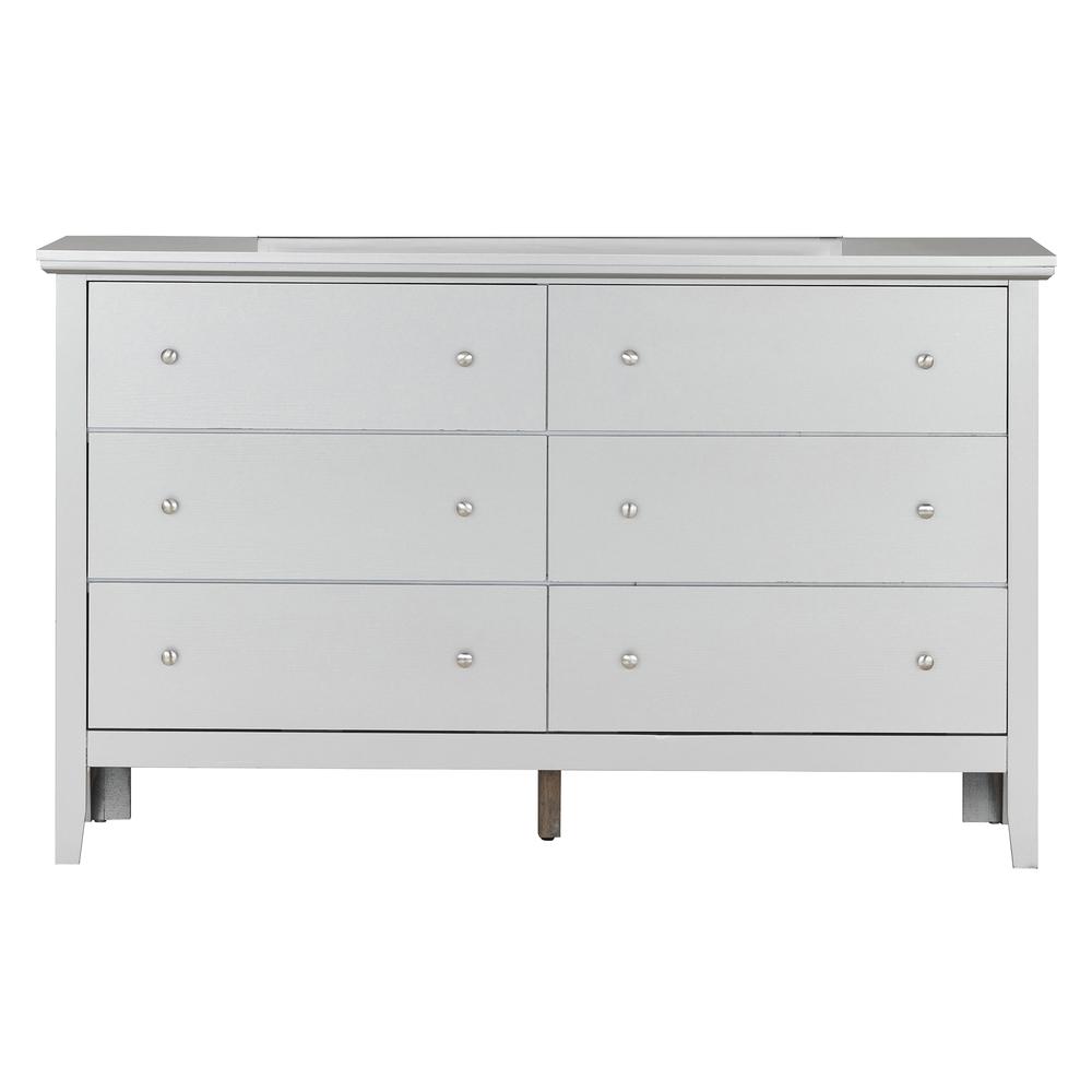 Primo 6-Drawer Silver Champagne Dresser (36 in. X 16 in. X 59 in.). Picture 1