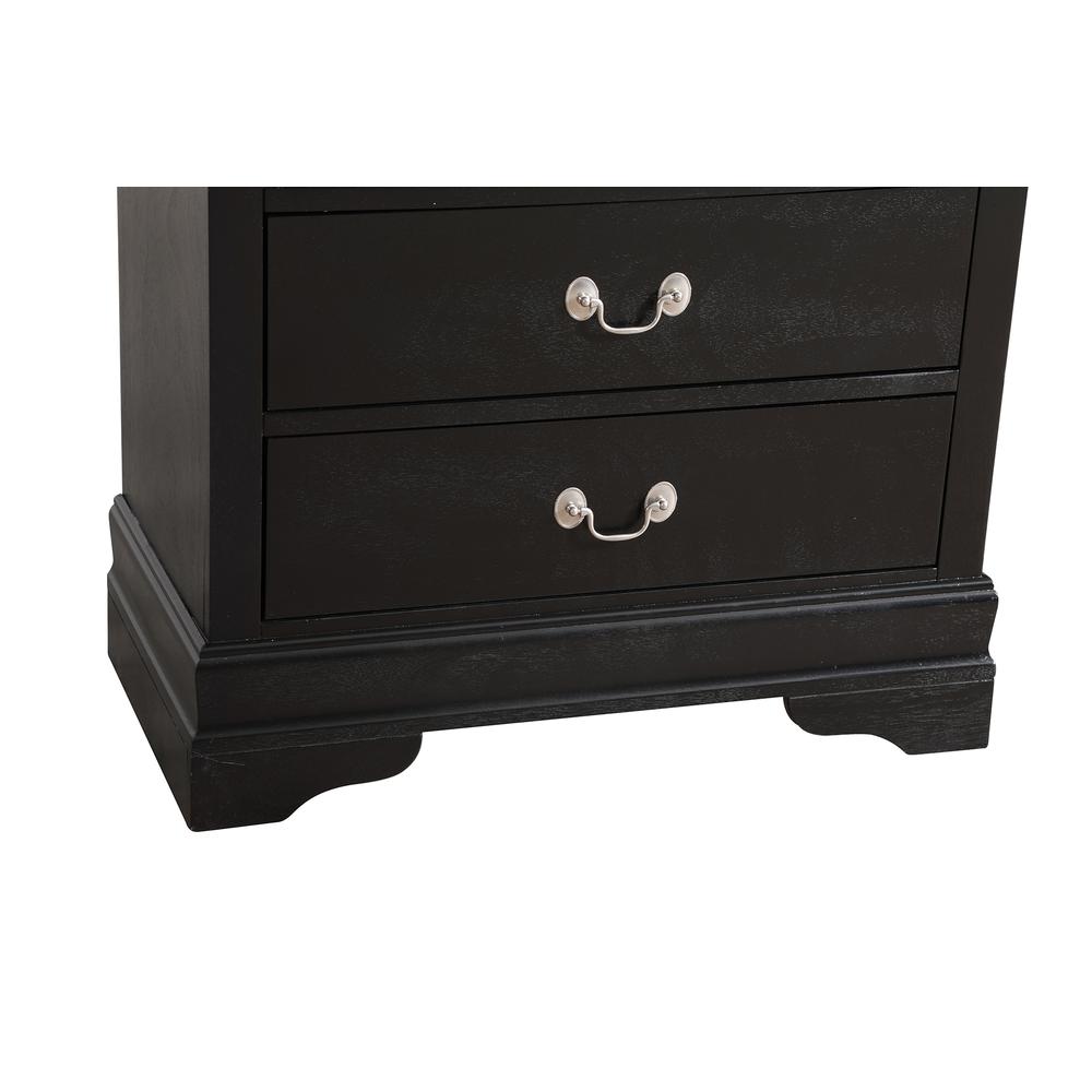 Louis Phillipe II Black 5 Drawer Chest of Drawers (31 in L. X 16 in W. X 48 in H.). Picture 6
