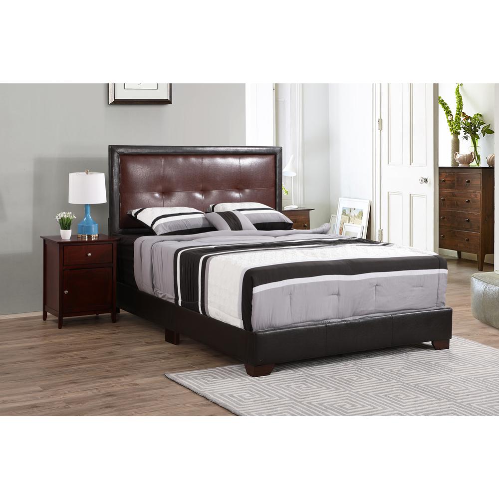 Panello Dark Brown Full Panel Beds. Picture 6