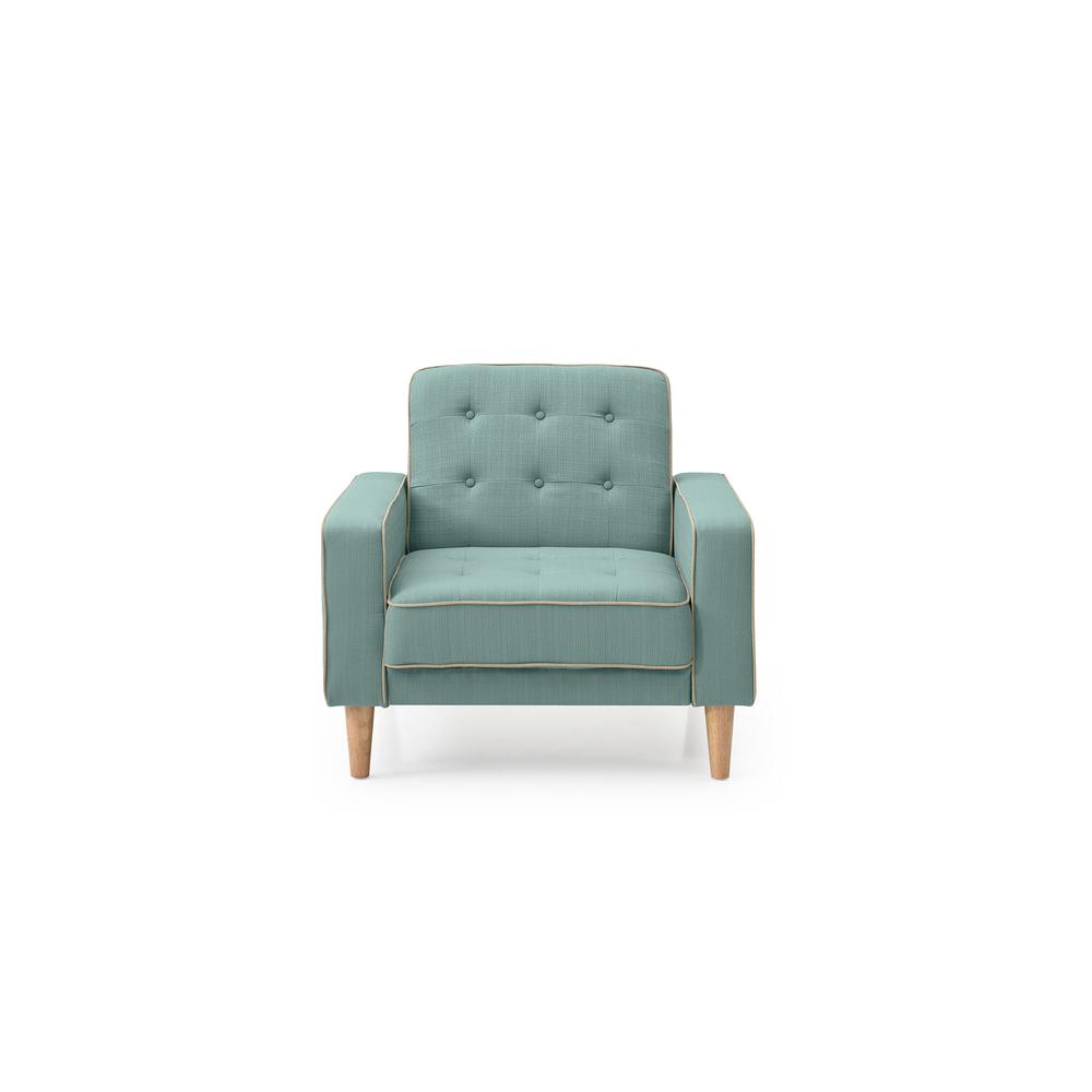 Andrews Teal Tufted Accent Chair. Picture 1
