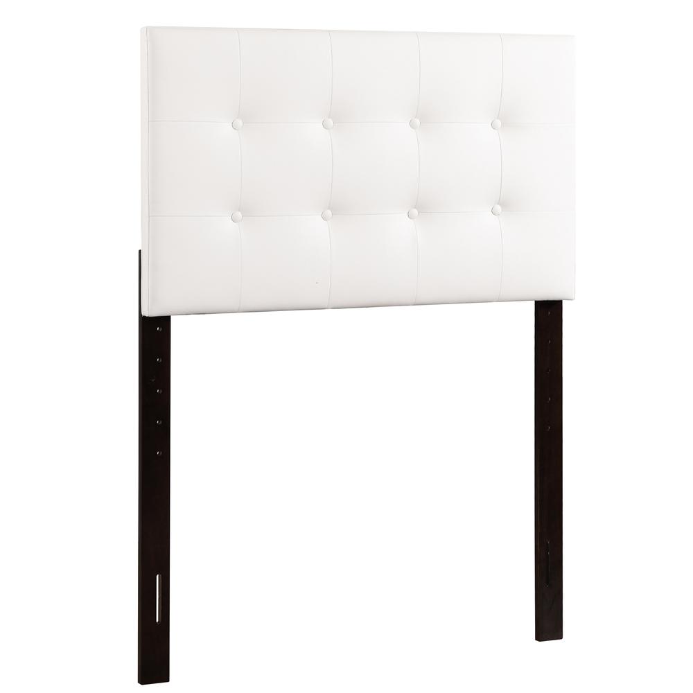 Super Nova White Twin Upholstered Tufted Panel Headboard. Picture 2