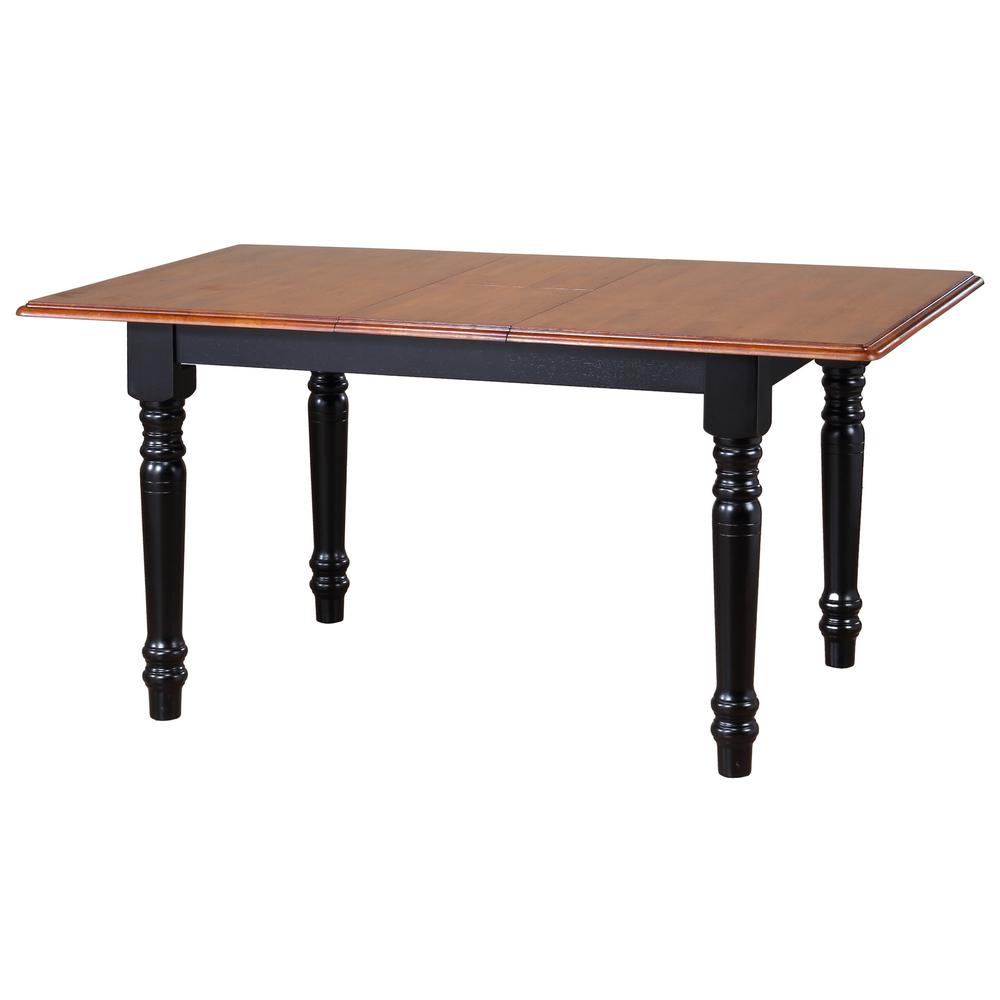 48 in. Rectangle Distressed Antique Black with Cherry Wood Dining Table (Seats 6), BH-TLB3660-BCH. Picture 1