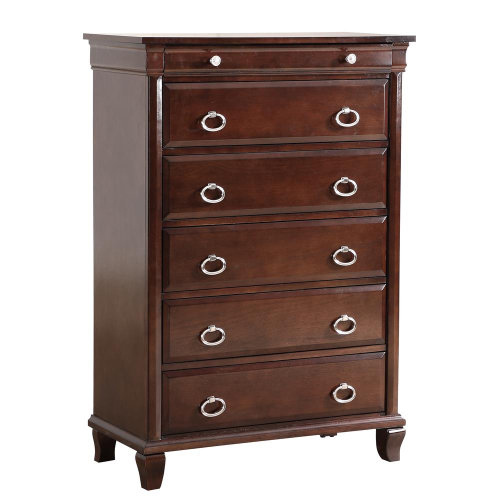 Triton Cappuccino 6-Drawer Chest of Drawers (36 in. L X 17 in. W X 53 in. H). Picture 2