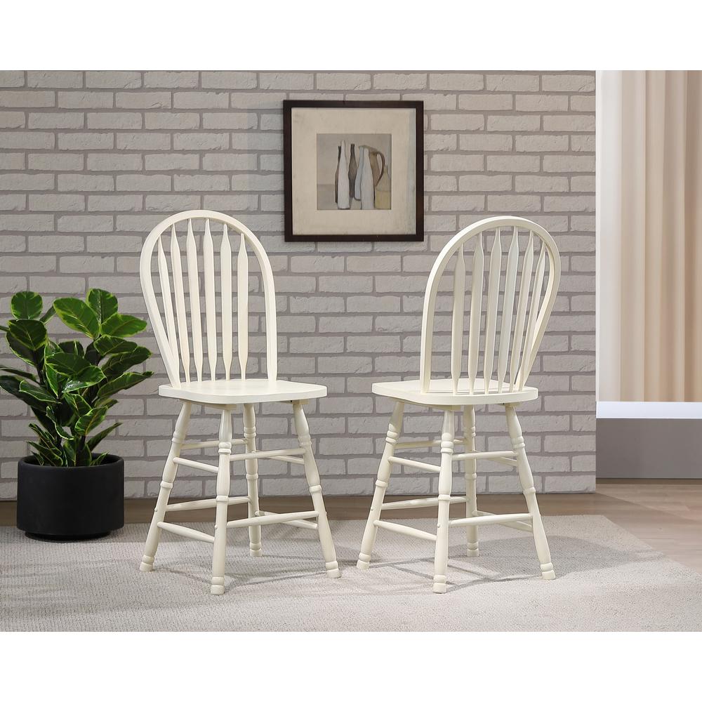 Andrews 45 in. Distressed Antique White High Back Bar Stool (Set of 2). Picture 6
