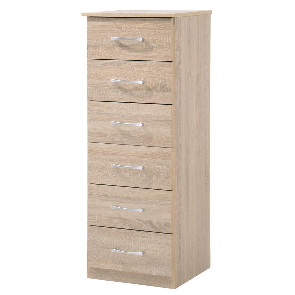 Boston Sandal Wood 6 Drawer Chest of Drawers (18 in L. X 16 in W. X 46 in H.). Picture 1
