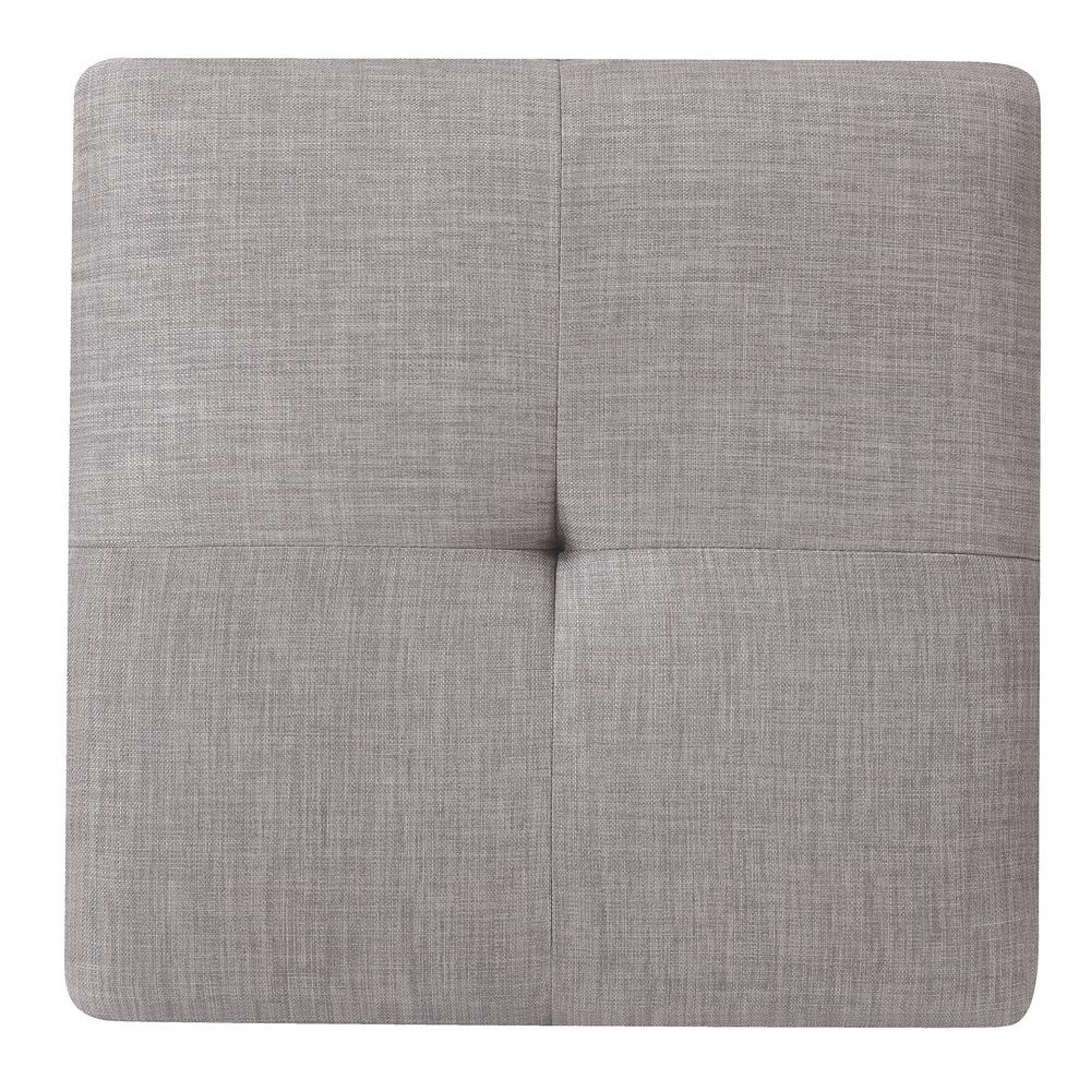 Newbury Gray Twill Upholstered Ottoman. Picture 4