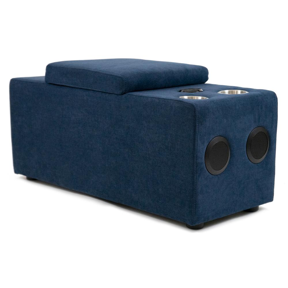 20 in. W Armless 1-piece Polyester Modular Speaker Console in Navy Blue. Picture 2