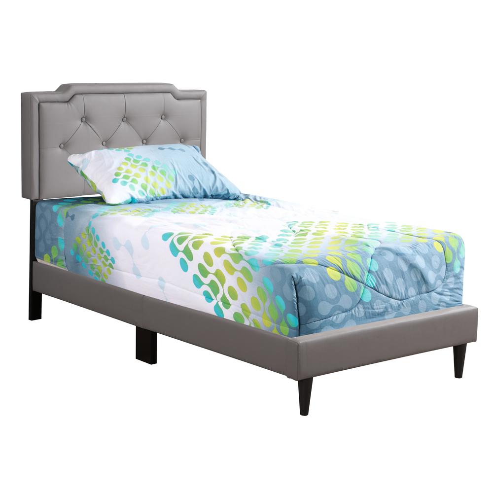 Deb Light Grey Adjustable Twin Panel Bed. Picture 1