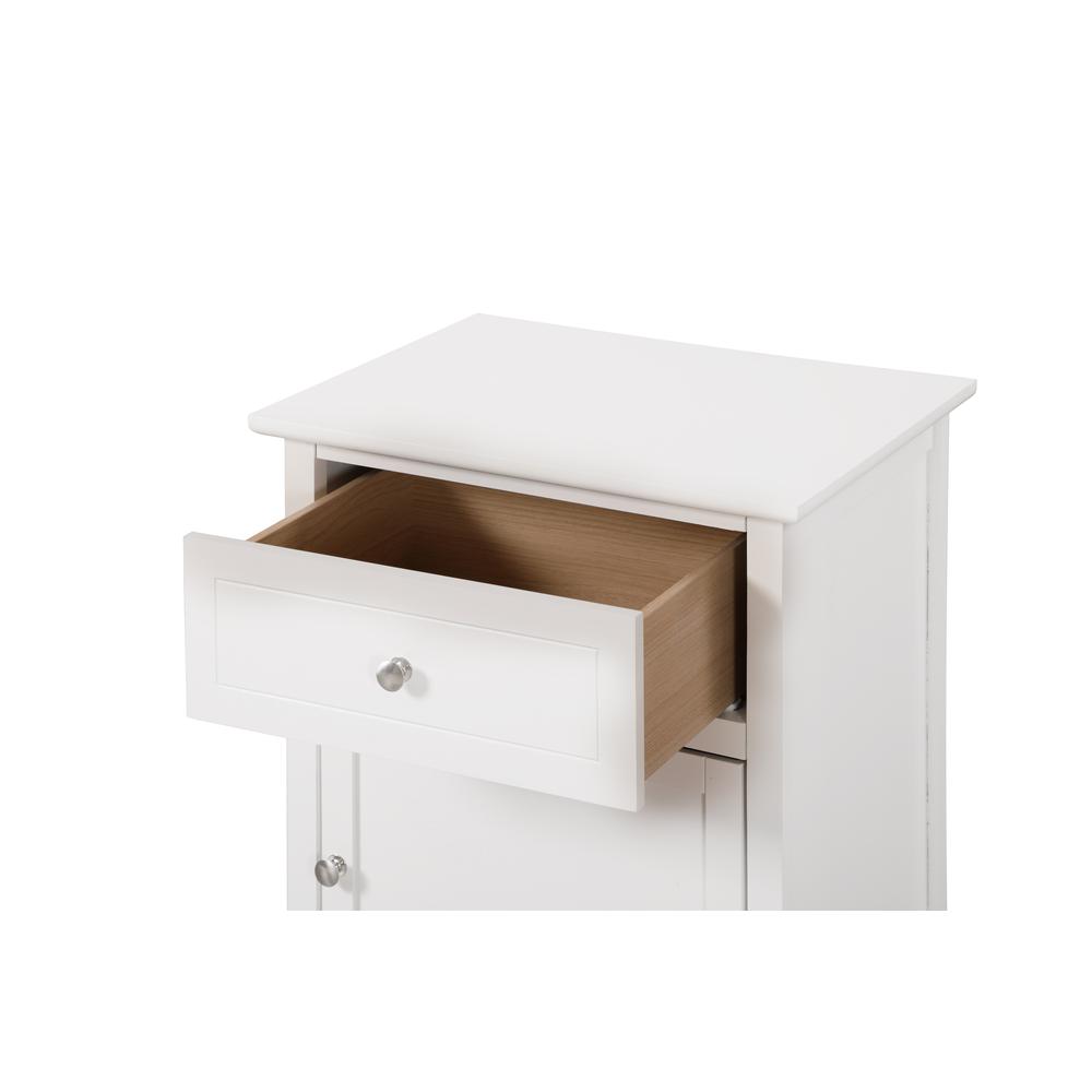 Lzzy 1-Drawer White Nightstand (25 in. H x 15 in. W x 19 in. D). Picture 3