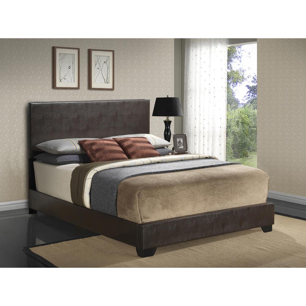 Aaron Cappuccino Upholstered King Panel Bed. Picture 3