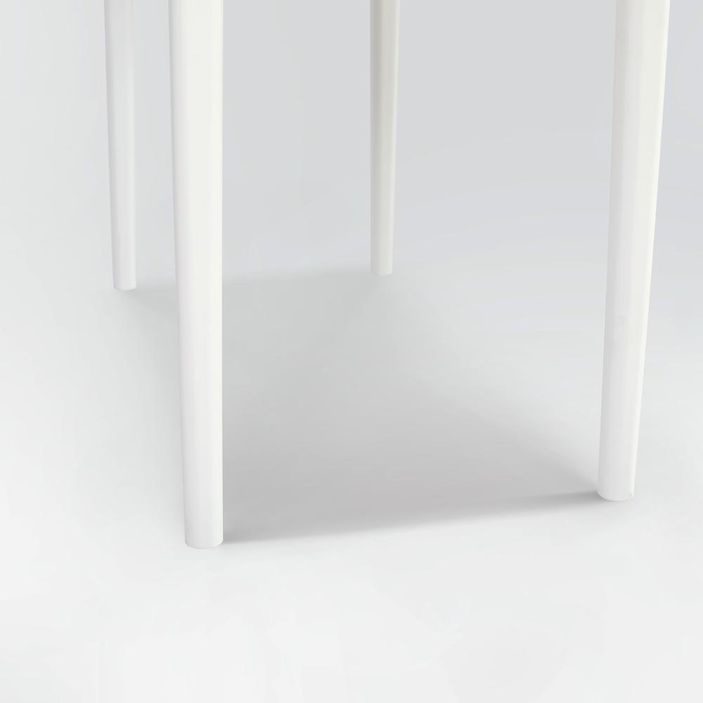 Meno 36" Rectangular Italian Carrara White Marble Console Table with White Legs. Picture 6
