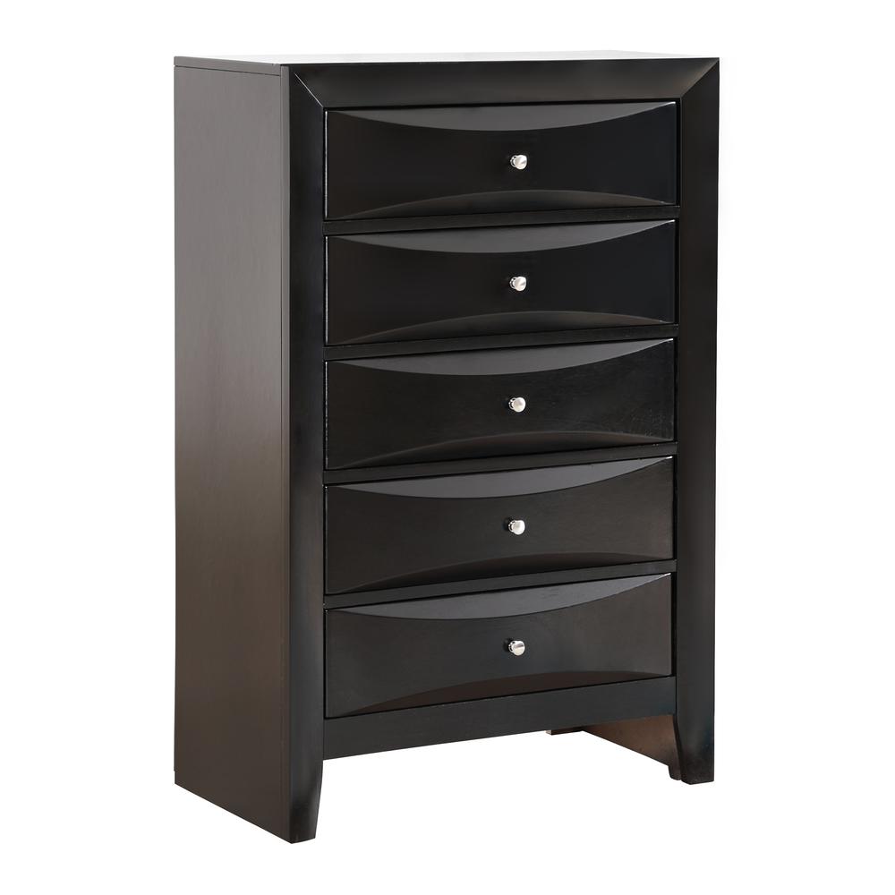 Marilla Black 5-Drawer Chest of Drawers (32 in. L X 17 in. W X 48 in. H). Picture 2