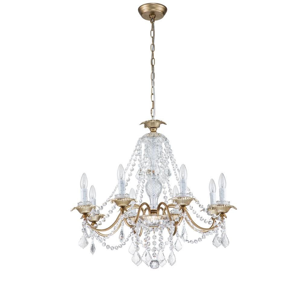 Eudora 8-Light Country/Cottage Crystal Chandelier Brushed Silver Champagne. The main picture.