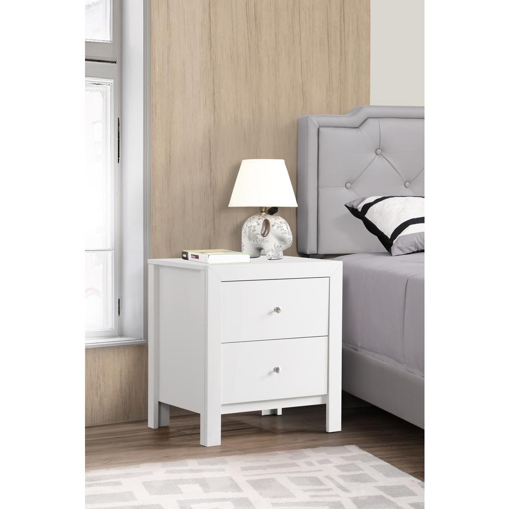 Burlington 2-Drawer White Nightstand (25 in. H x 17 in. W x 22 in. D). Picture 6