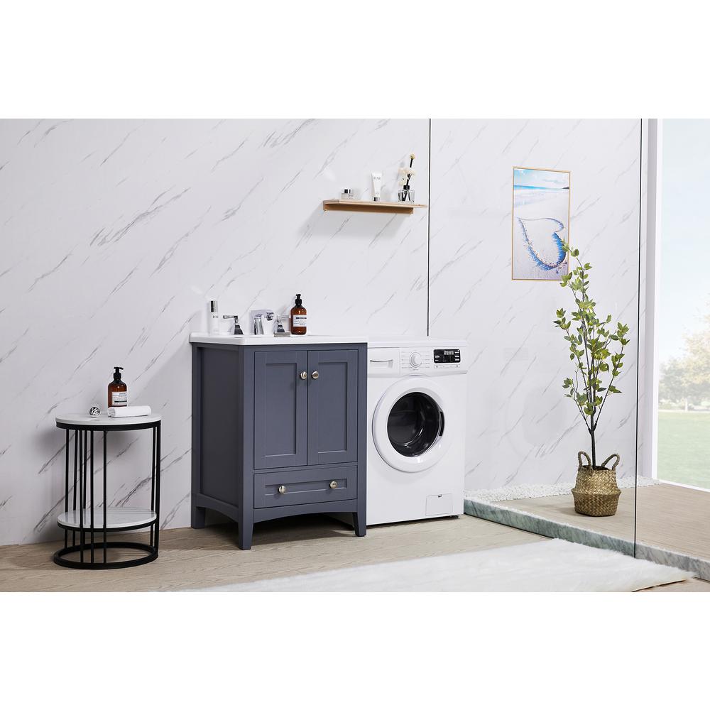 Stufurhome Delia 24 in. x 22 in. Grey Laundry Utility Sink. Picture 9