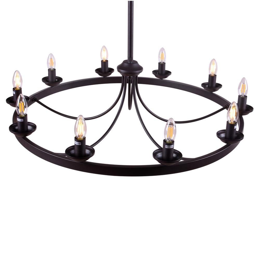 Erica 10-Light Candle Style Wagon Wheel Chandelier. Picture 6