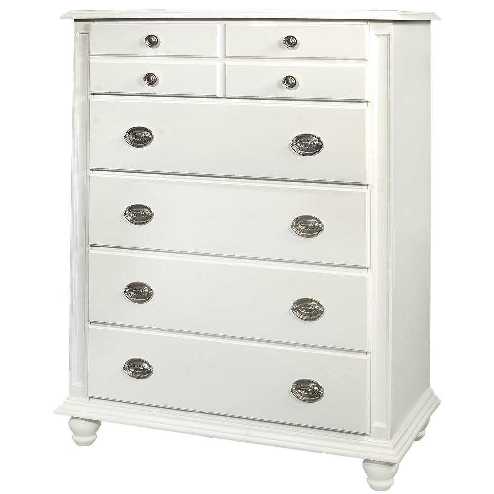 Summit White 5-Drawer Chest of Drawers (37 in. L X 18 in. W X 53 in. H). Picture 1
