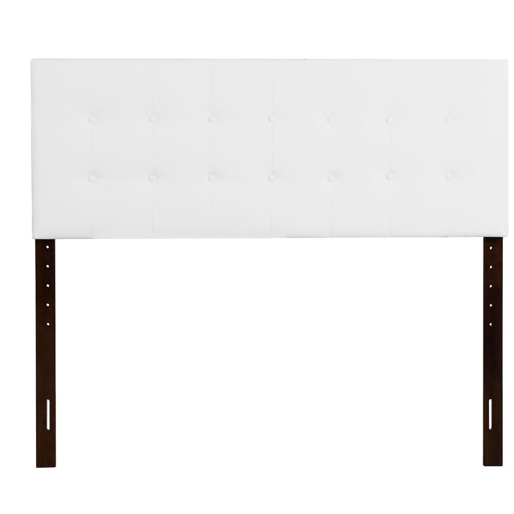 Super Nova White Full Upholstered Tufted Panel Headboard. Picture 1