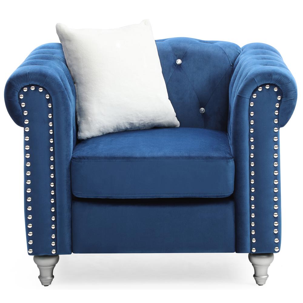 Raisa Navy Blue Accent Chair. Picture 1