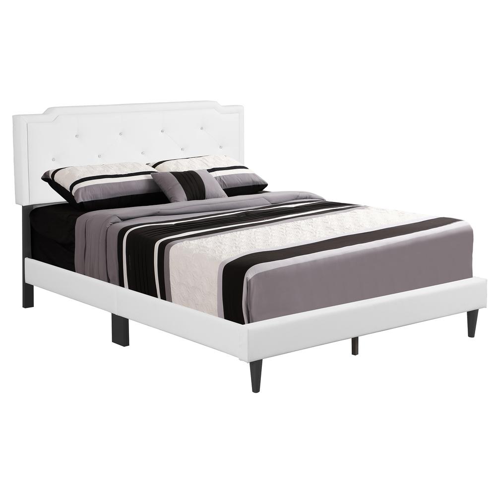 Deb Jewel White Tufted Full Panel Bed. Picture 1