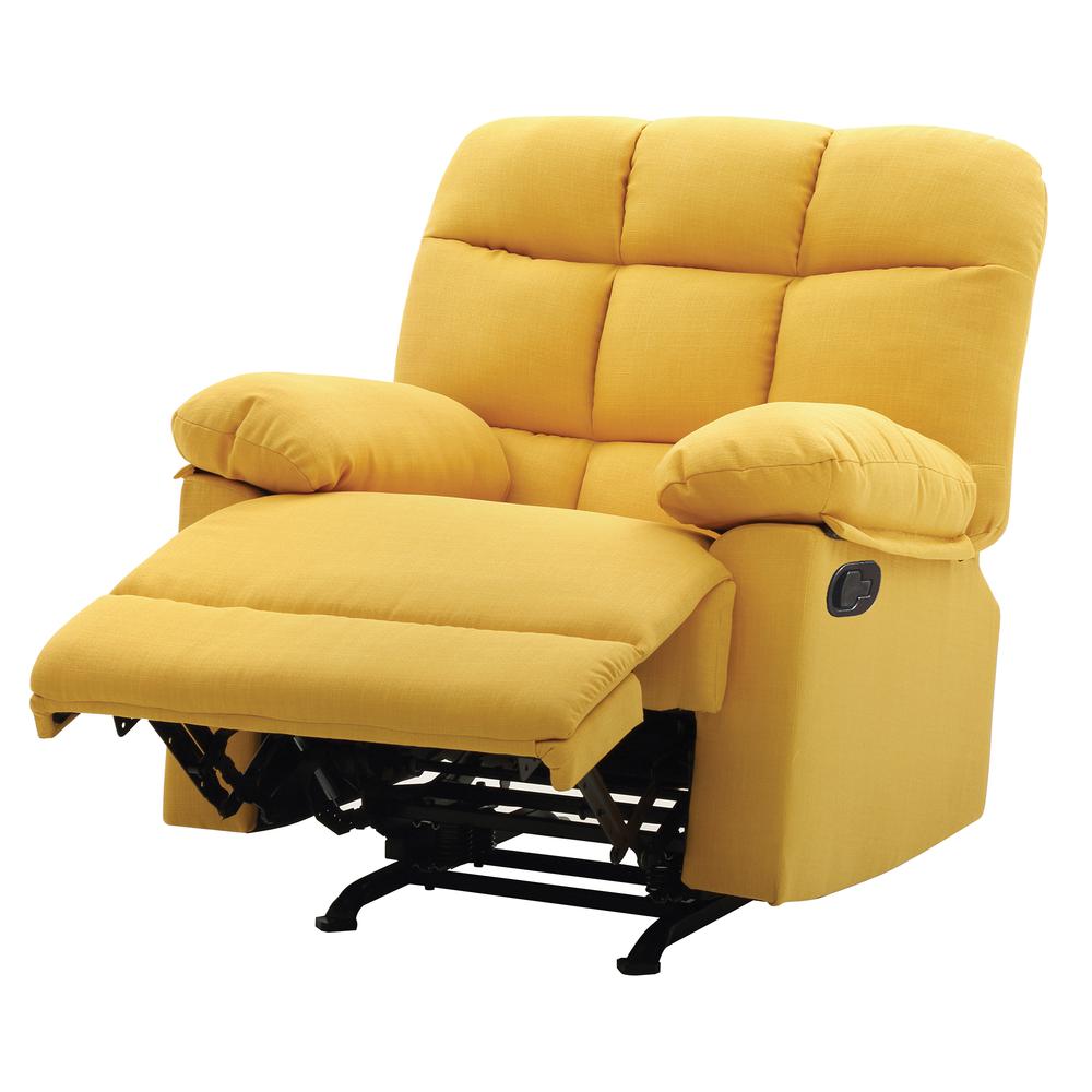 Cindy Yellow Fabric Upholstery Reclining Chair. Picture 1
