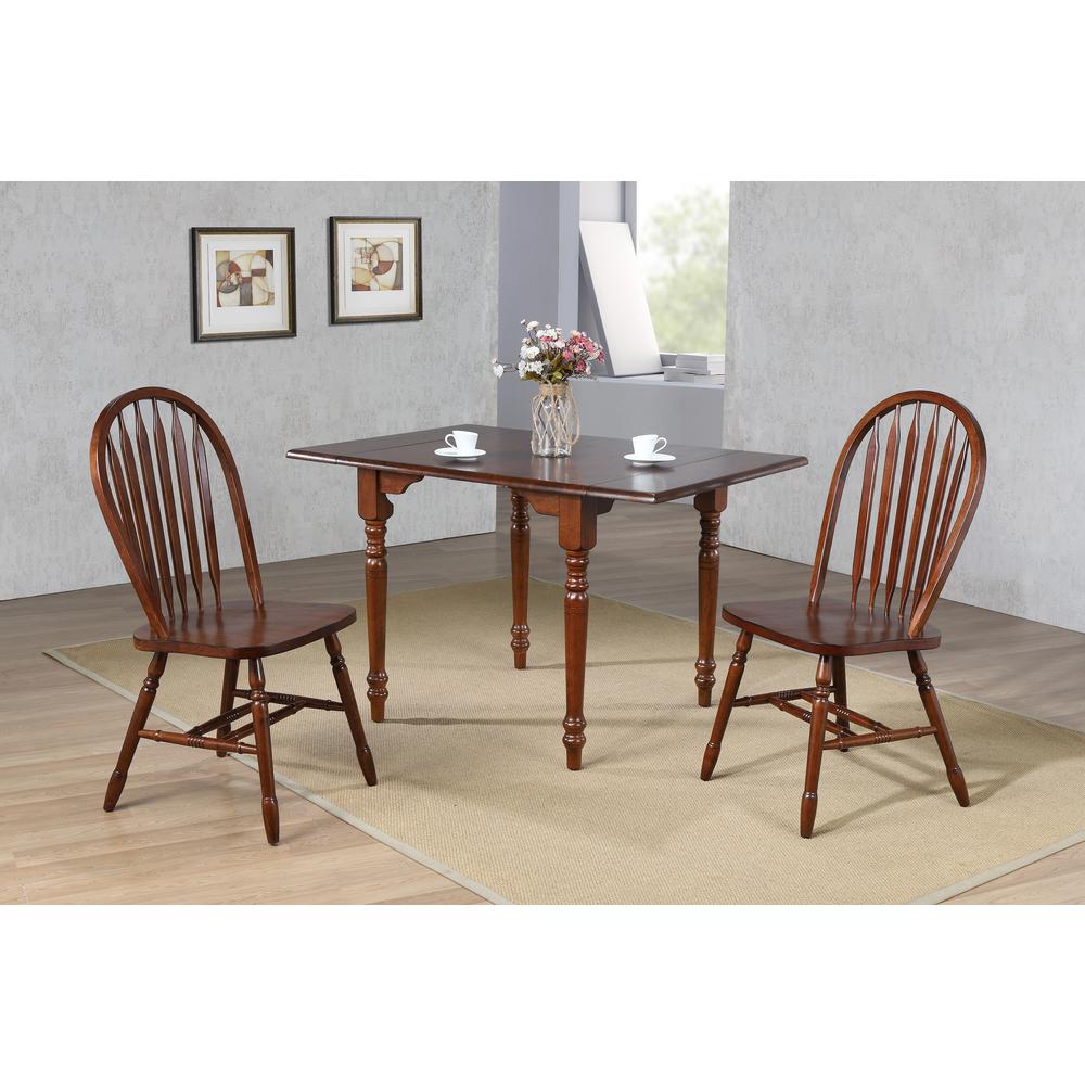 Andrews Malaysian Oak Wood Distressed Chestnut Brown Side Chair (Set of 2). Picture 4