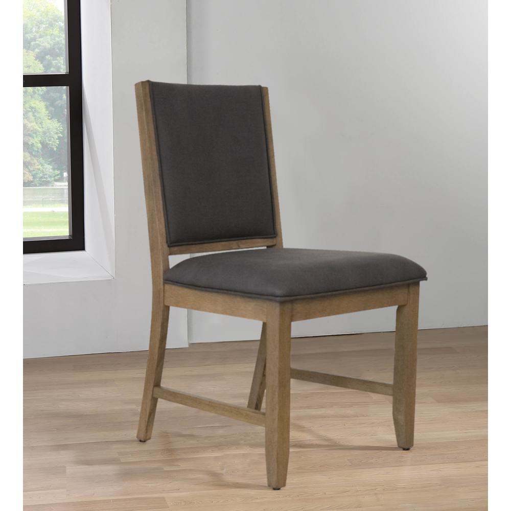 Saunders Desert Brown Upholstered Solid Wood Dining Chairs (Set of 2). Picture 10