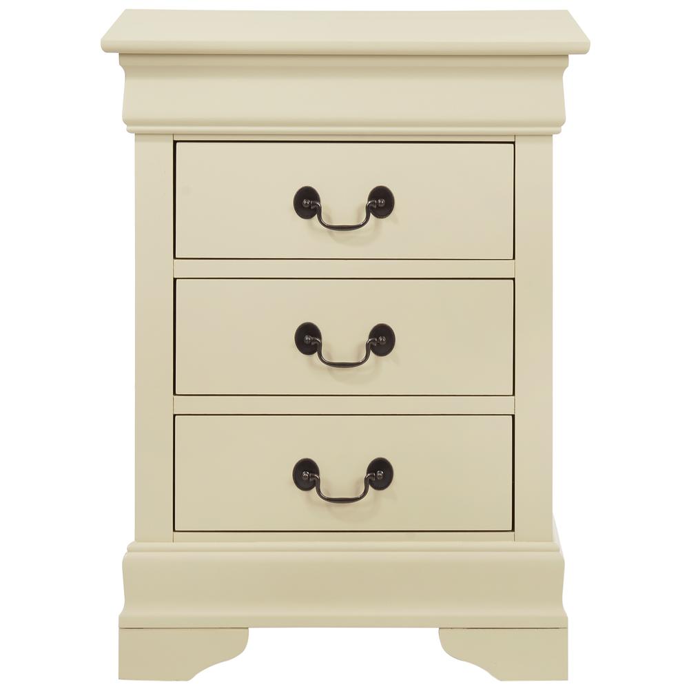 Louis Philippe 3-Drawer Beige Nightstand (29 in. H x 16 in. W x 21 in. D). Picture 1