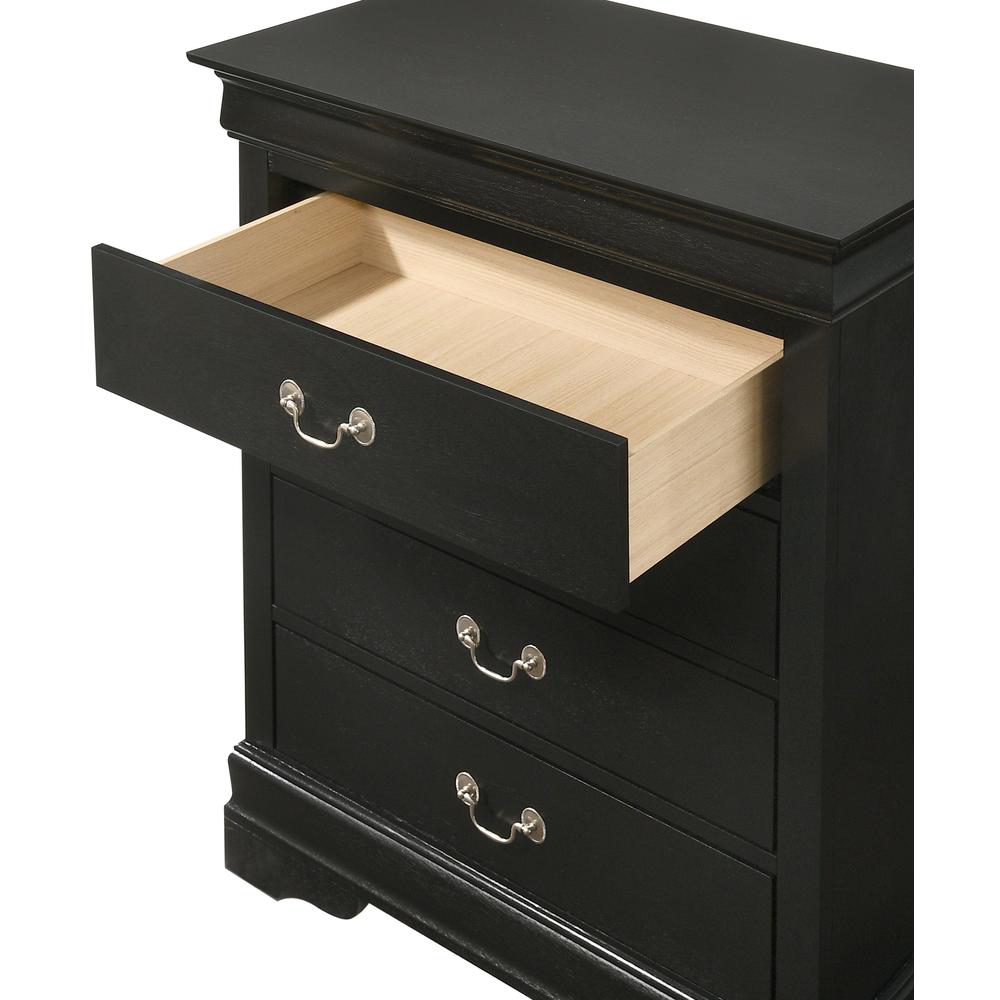 Louis Phillipe Black 4 Drawer Chest of Drawers (31 in L. X 16 in W. X 41 in H.). Picture 3