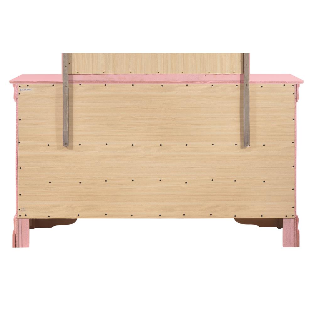 Louis Phillipe 6-Drawer Pink Double Dresser (33 in. X 18 in. X 60 in.). Picture 3