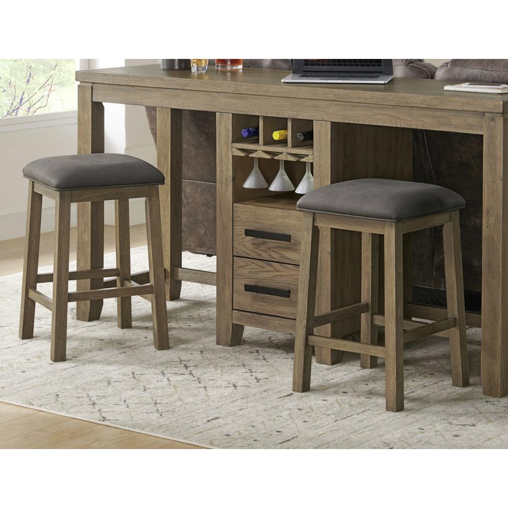 Saunders 25.5 in. Desert Brown Backless Bar Stool with Fabric Padded Seats (Set of 2). Picture 5