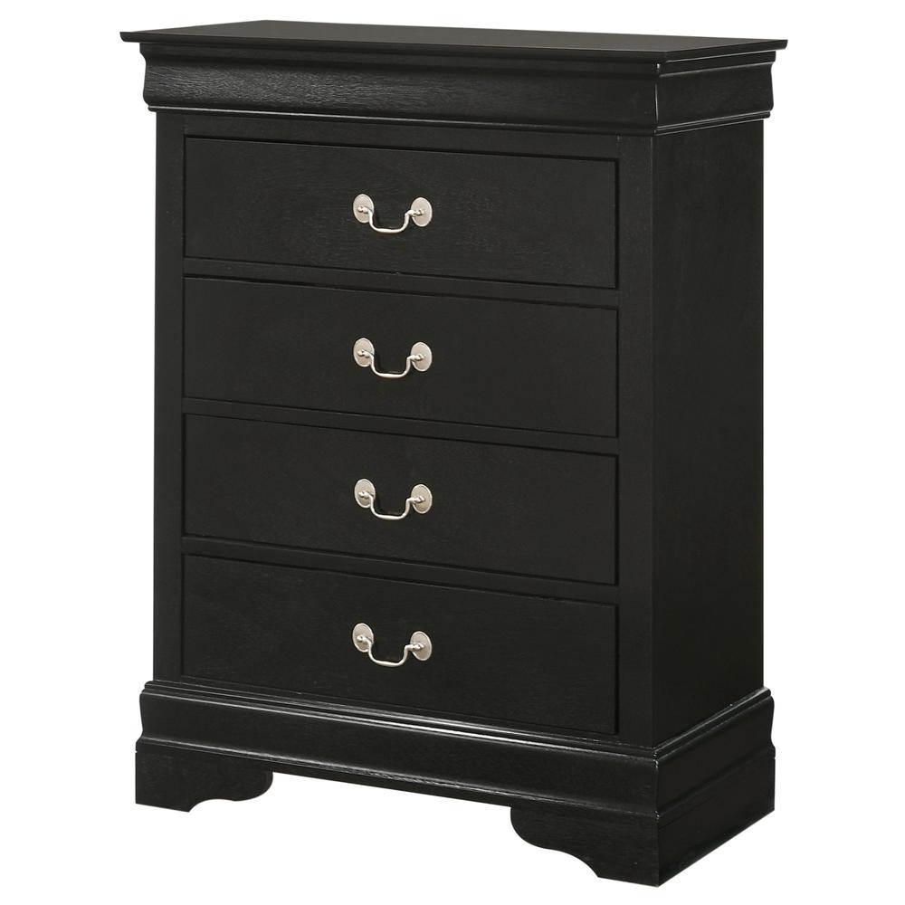 Louis Phillipe Black 4 Drawer Chest of Drawers (31 in L. X 16 in W. X 41 in H.). Picture 1
