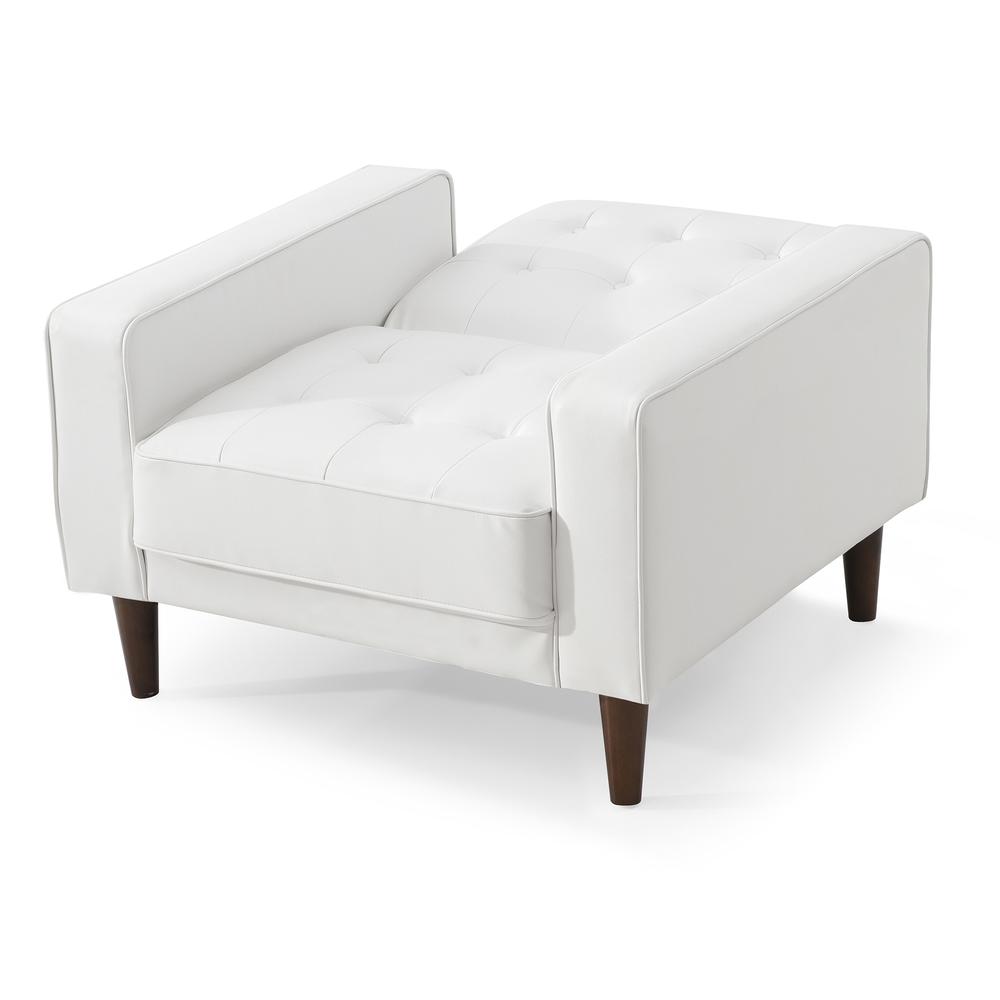 Andrews White Tufted Accent Chair. Picture 3