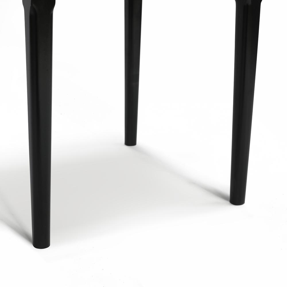 Alto 18" Square Italian Carrara White Marble Side Table with Black Legs. Picture 4