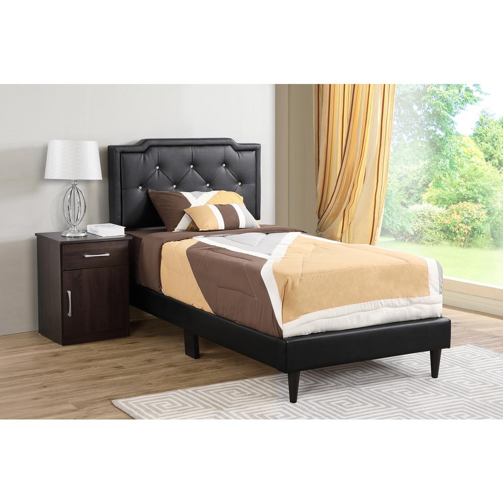 Deb Jewel Black Tufted Twin Panel Bed. Picture 7
