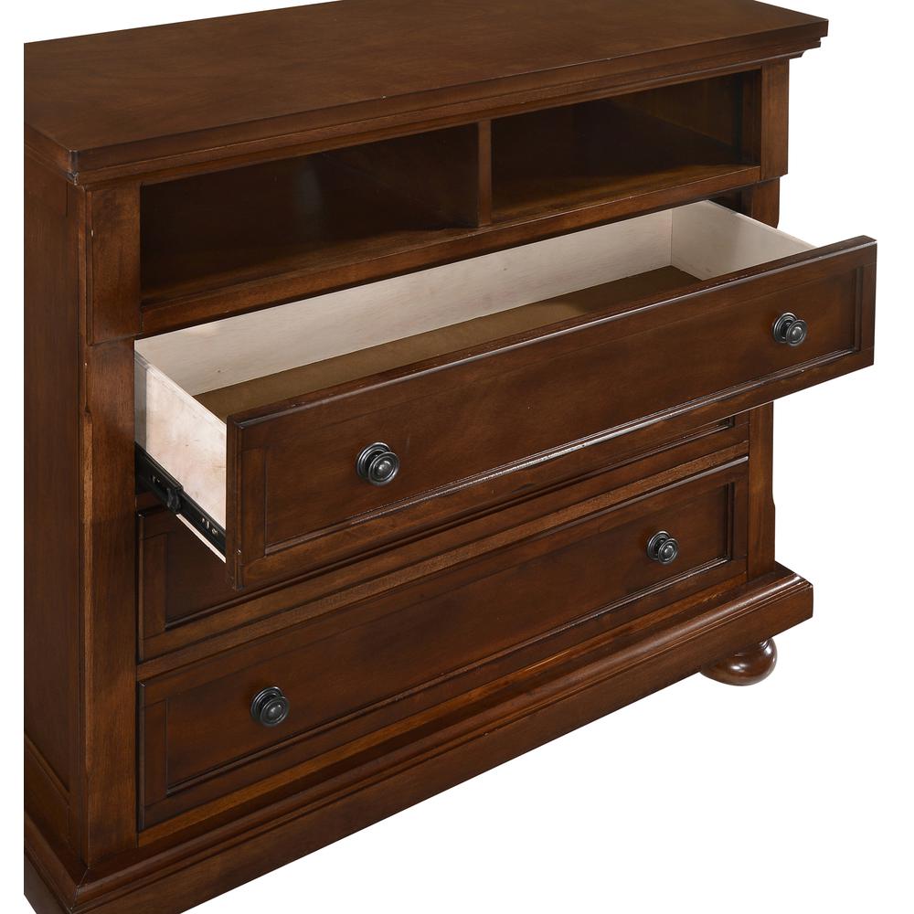 Meade Cherry 3-Drawer Chest of Drawers (44 in. L X 18 in. W X 41 in. H). Picture 3