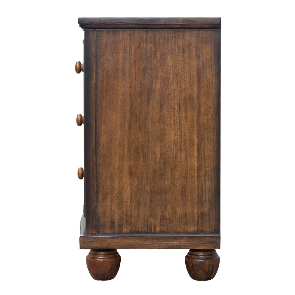 Bahama Shutter Wood 3-Drawer Tropical Walnut Nightstand 30 in. H x 33 in. W x 17 in. D. Picture 3