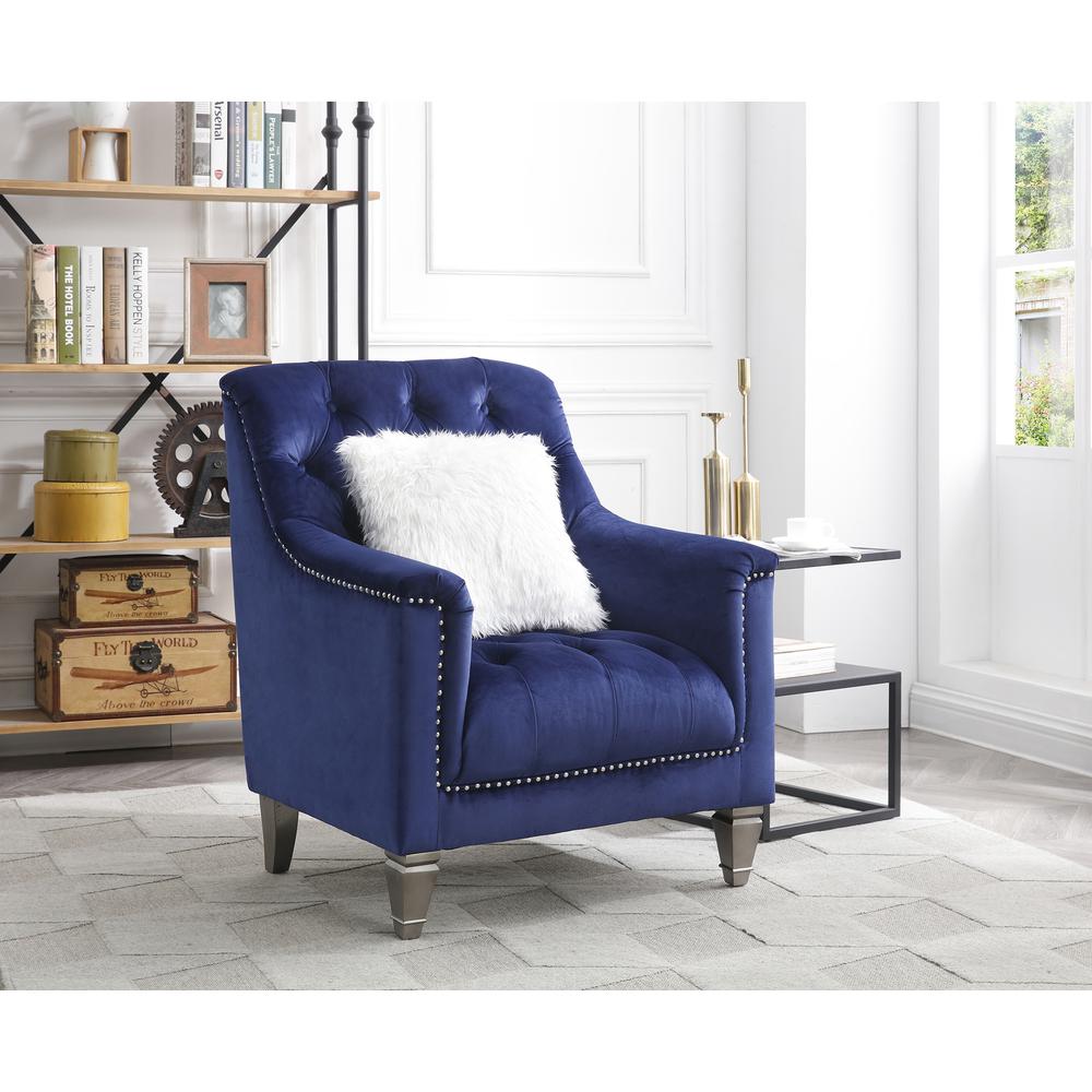 Dania Blue Upholstered Accent Chair. Picture 8