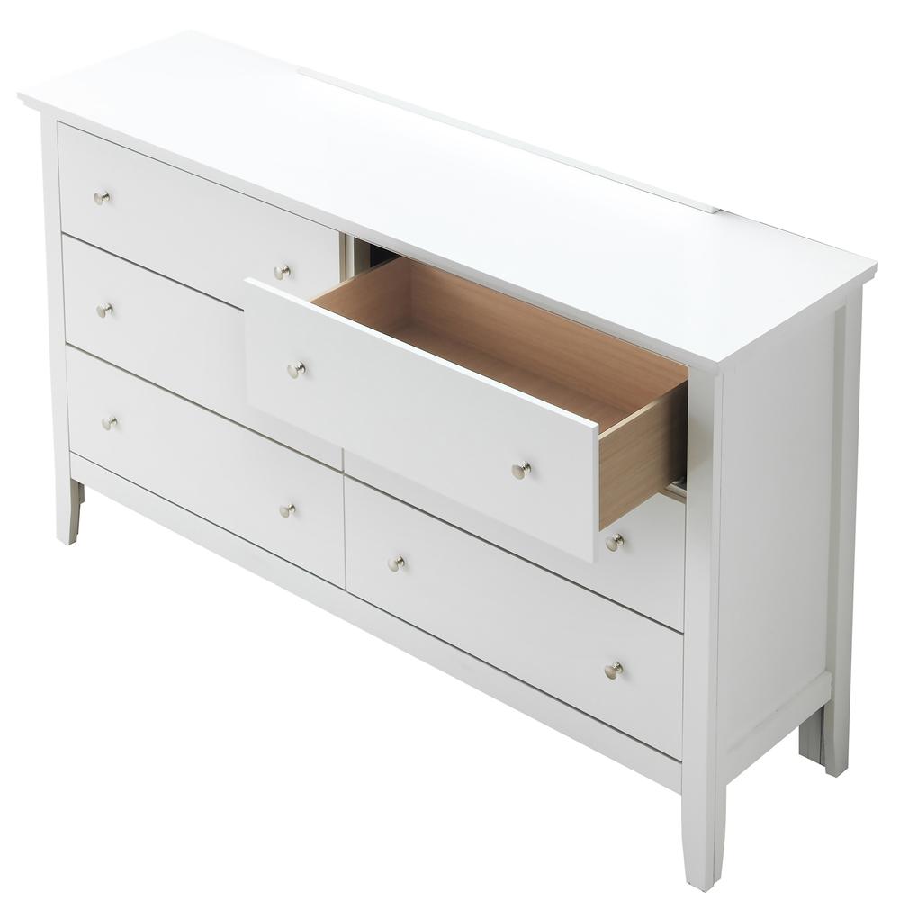 Primo 6-Drawer White Dresser (36 in. X 16 in. X 59 in.). Picture 4