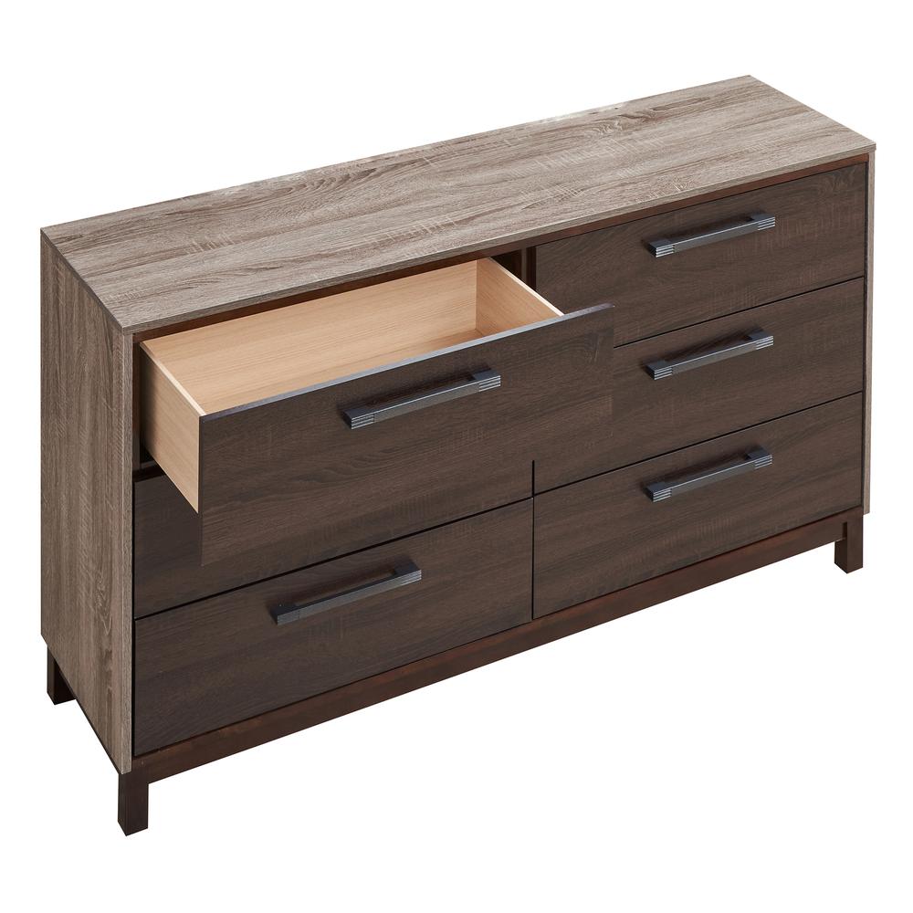 Magnolia 6-Drawer Brown Dresser (35.5 in. X 15.5 in. X 59 in.). Picture 5