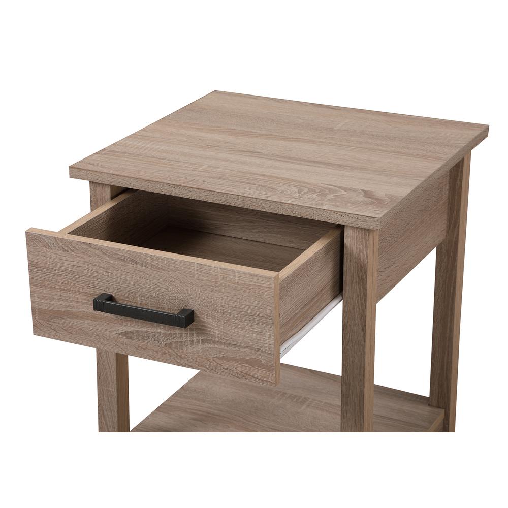 Salem 1-Drawer Sandle Wood Nightstand (24 in. H x 19 in. W x 20 in. D). Picture 1