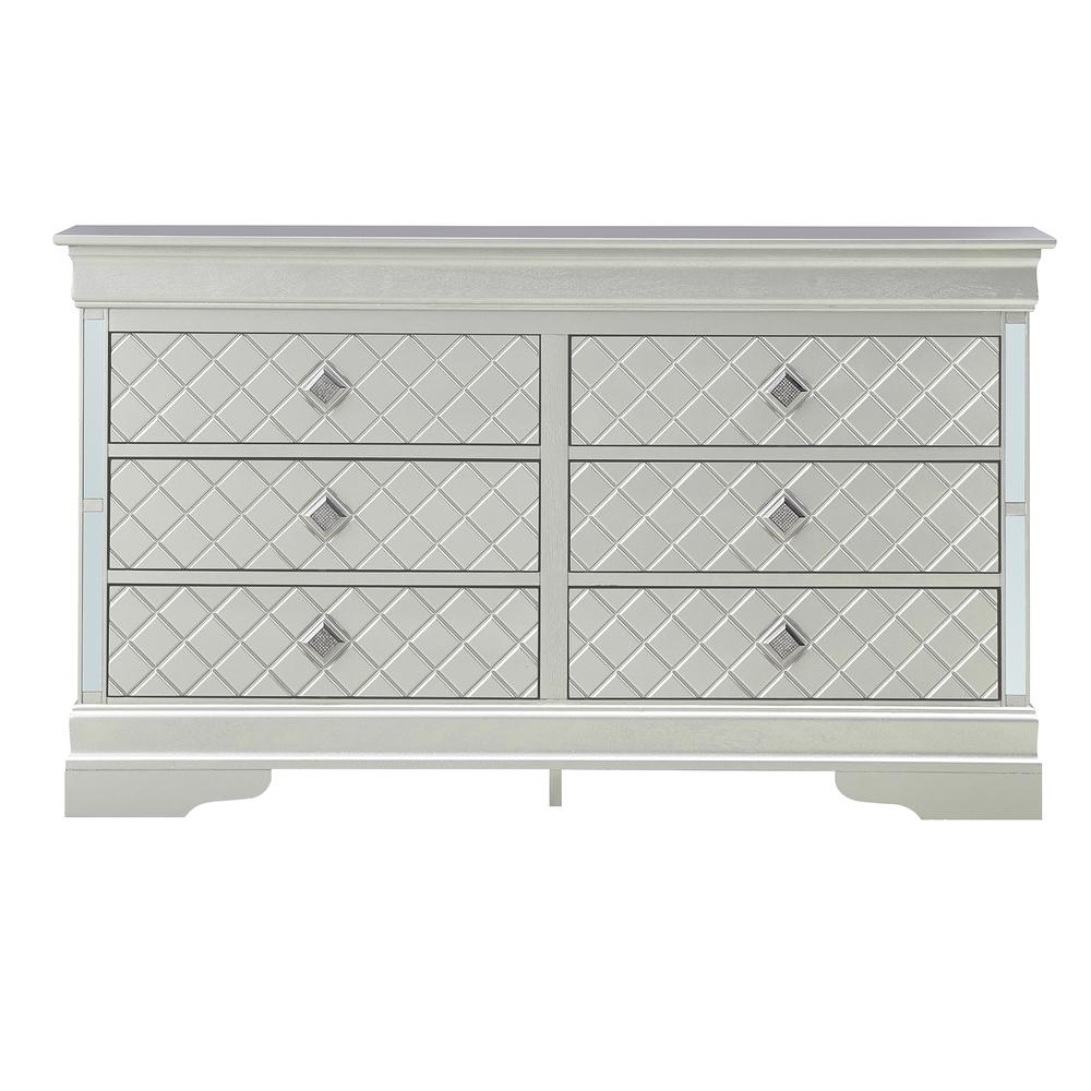 Verona 6-Drawer Champagne Dresser (33 in. X 59 in. X 16 in.). Picture 1