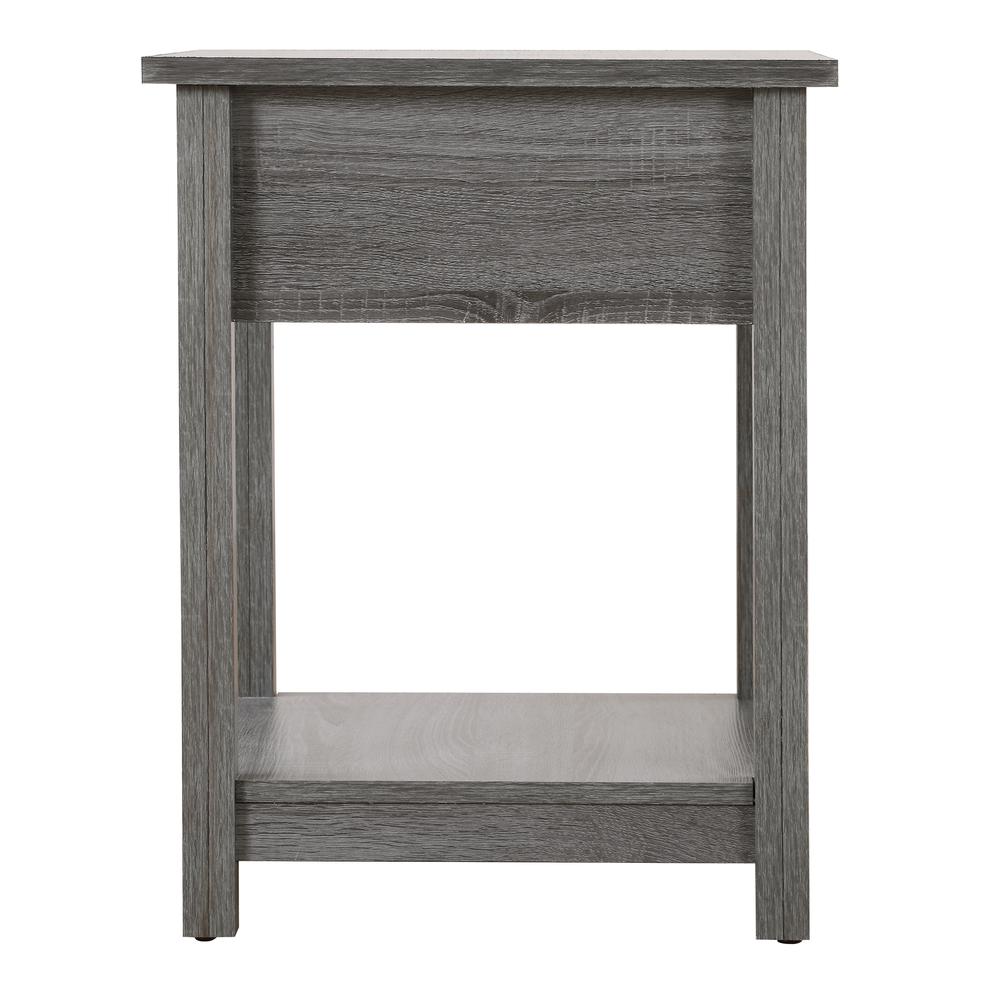 Salem 1-Drawer Gray Nightstand (24 in. H x 19 in. W x 20 in. D). Picture 2