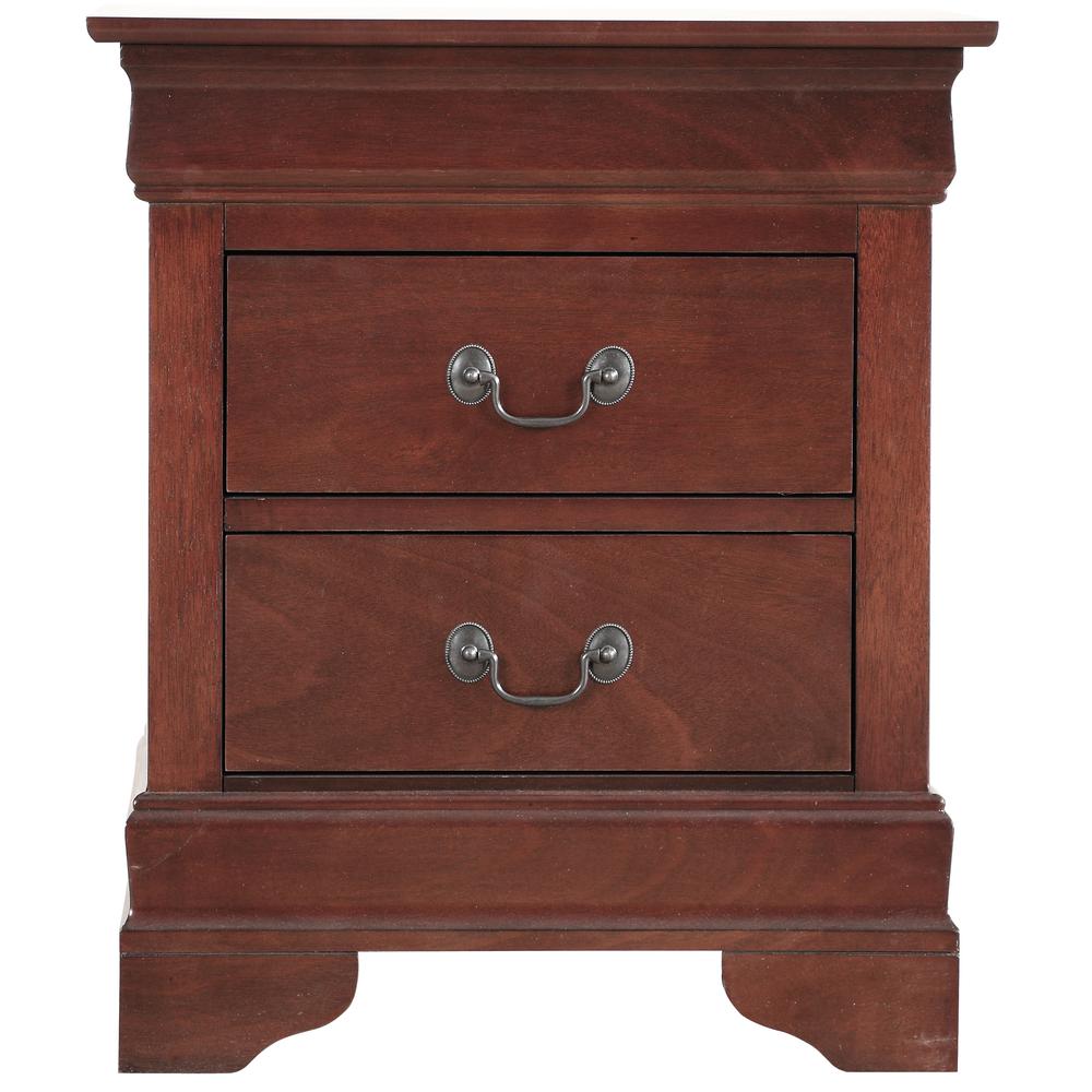 Louis Philippe 2-Drawer Cherry Nightstand (24 in. H X 21 in. W X 16 in. D). Picture 1