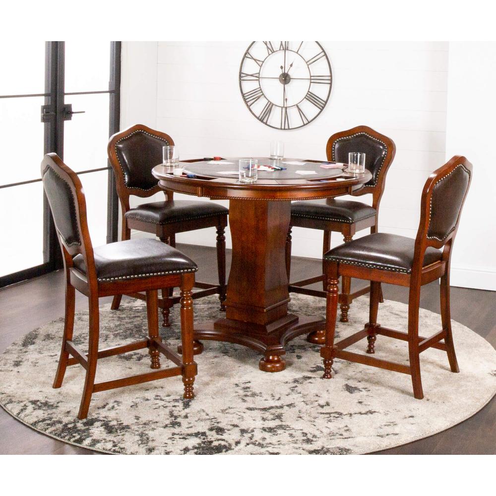 Bellagio 41 in. Distressed Brown Cherry High Back Wood Frame 25 in. Bar Stool (Set of 2). Picture 8