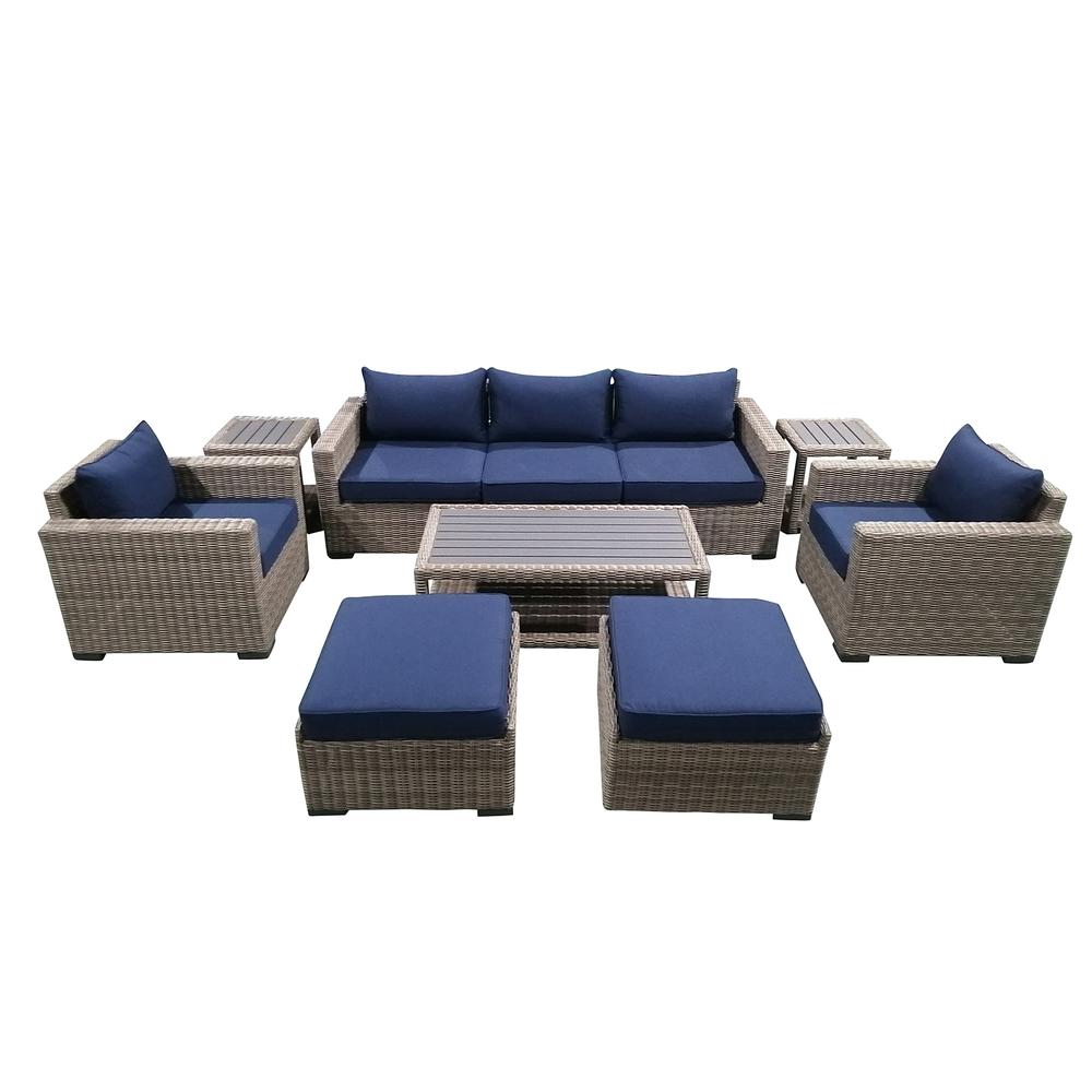 10-Piece Outdoor Patio Furniture Set Wicker  Sectional Sofa & Couch with Coffee Table, CS-W13SS. Picture 1
