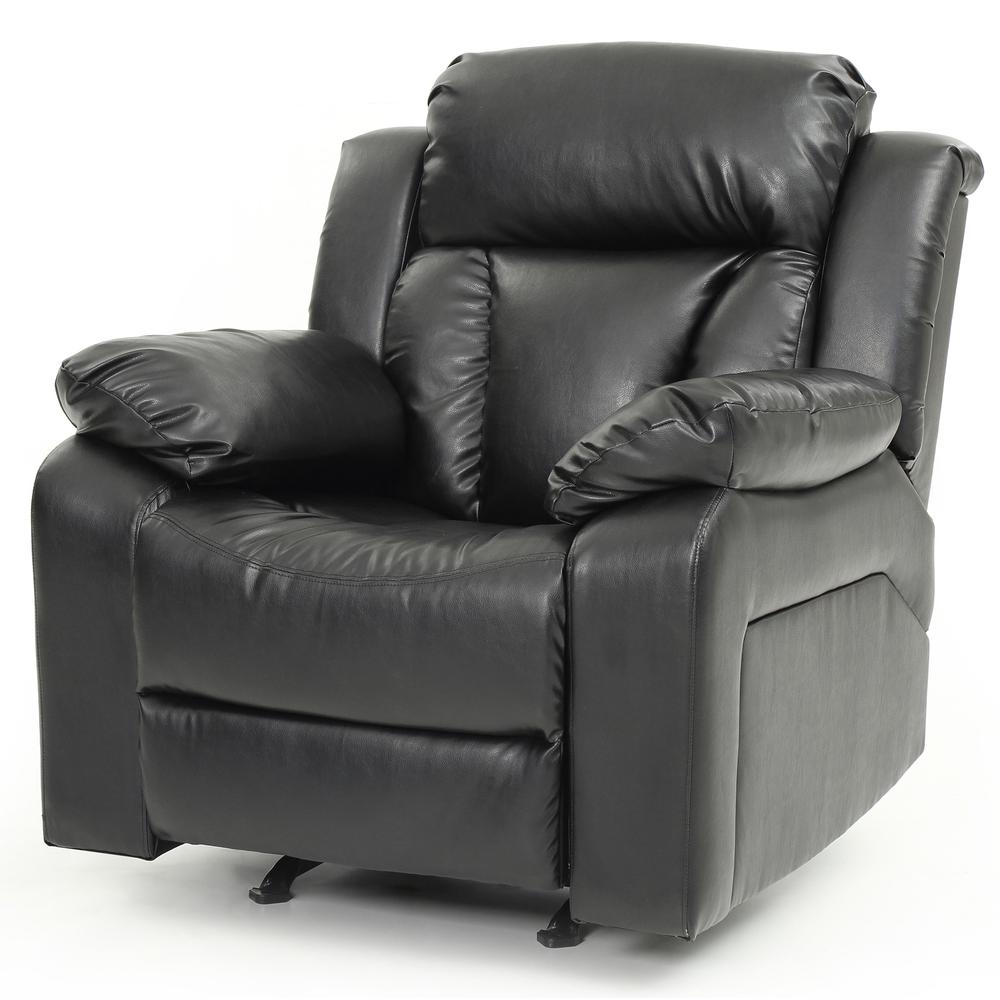 Daria Black Faux Leather Upholstery Reclining Chair. Picture 3